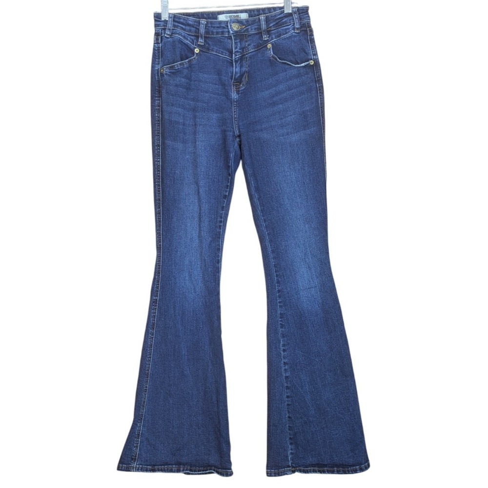 Rock & Roll Denim High Rise Flare Jeans Dark Wash Retro Bell Bottoms Women's 28